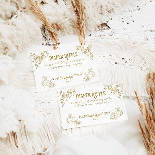 Carte D'accompagnement Citrouille Automne or Whimsical Baby shower floral