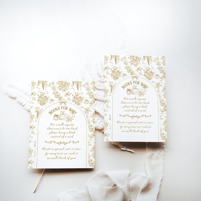 Carte D'accompagnement Citrouille Automne or Whimsical Baby shower floral (Créateur téléchargé)