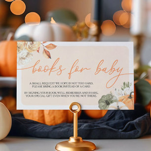 Carte D'accompagnement Citrouille Autumn Baby shower Livres Pour Bébé