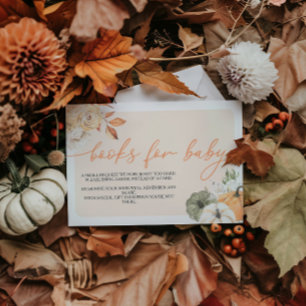 Carte D'accompagnement Citrouille Autumn Baby shower Livres Pour Bébé