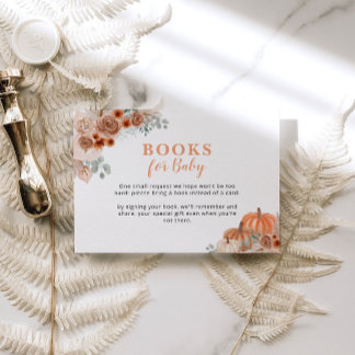 Carte D'accompagnement Citrouille Baby shower Baby shower d'automne 