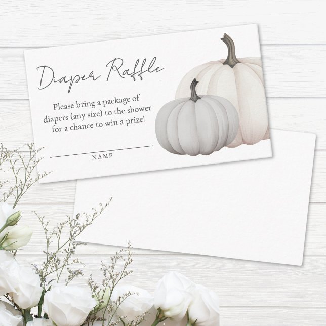 Carte D'accompagnement Citrouille Baby shower Déchets Raffle (Pumpkin Baby Shower Diaper Raffle Enclosure Card)