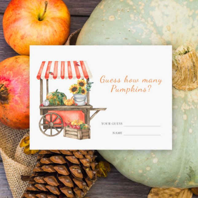 Carte D'accompagnement Citrouille baby shower Devinez combien de jeux cit (Créateur téléchargé)