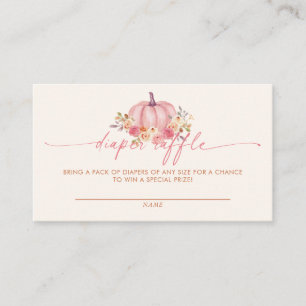 Carte D'accompagnement Citrouille Baby shower rose fille Déchets Raffle