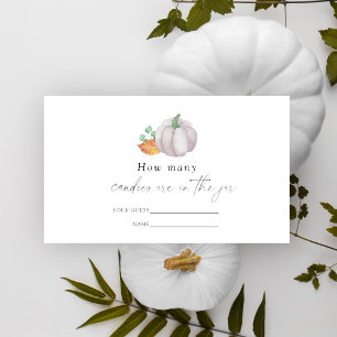 Carte D'accompagnement Citrouille blanc - Devinez combien de bonbons jeu