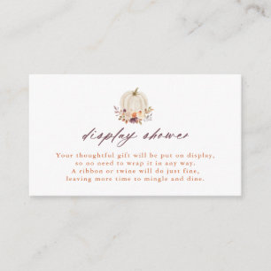 Carte D'accompagnement Citrouille blanc et fleurs violettes Afficher douc