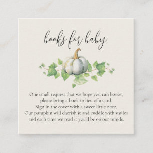 Carte D'accompagnement Citrouille blanc Vintage Farmhouse Baby showers Li
