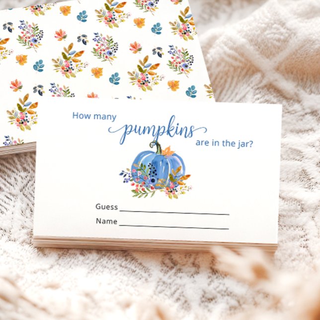 Carte D'accompagnement Citrouille bleu Automne Combien de Citrouilles (Créateur téléchargé)
