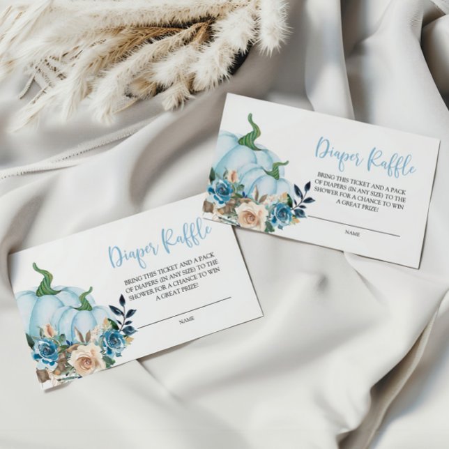 Carte D'accompagnement Citrouille bleu et fraise à couches de fleurs (Créateur téléchargé)