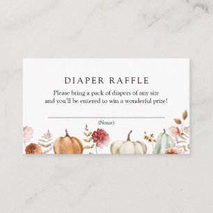 Carte D'accompagnement Citrouille Bourgogne Floral Diaper Raffle
