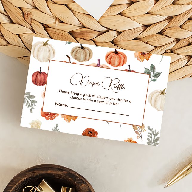 Carte D'accompagnement Citrouille Chute Baby shower Déchets Raffin (Créateur téléchargé)