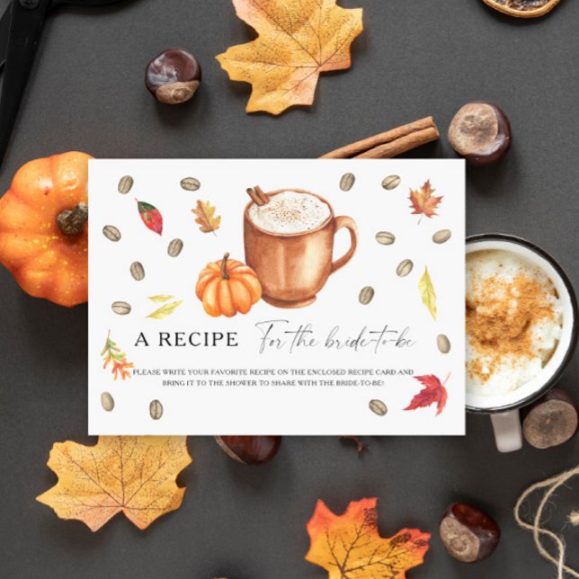 Carte D'accompagnement Citrouille Coffee nuptiale Recette pour la mariée (Créateur téléchargé)