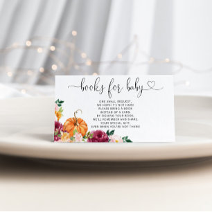 Carte D'accompagnement Citrouille d'aquarelle livres de automne pour le b