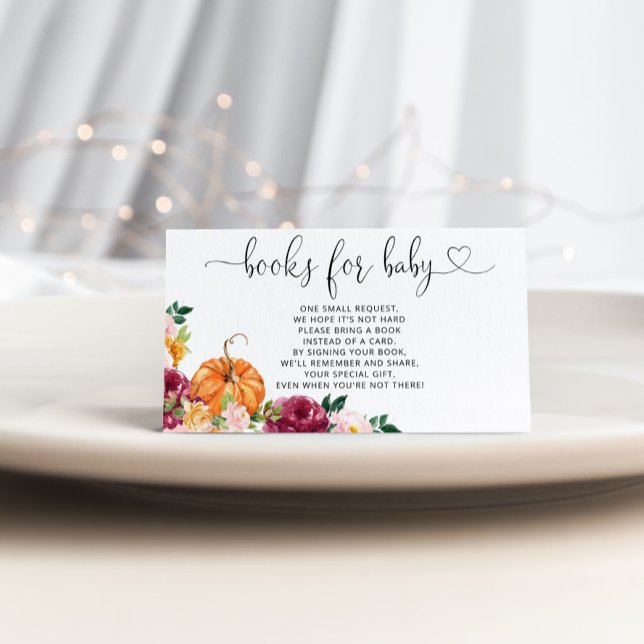 Carte D'accompagnement Citrouille d'aquarelle livres de automne pour le b (Créateur téléchargé)