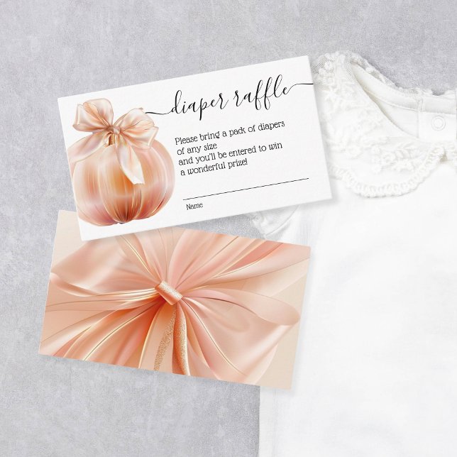 Carte D'accompagnement Citrouille d'automne avec chevalet à couches (satin pumpkin with a bow)