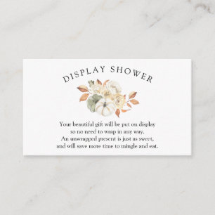 Carte D'accompagnement Citrouille d'automne Baby shower douche