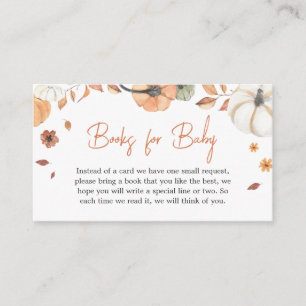 Carte D'accompagnement Citrouille d'automne Livres Baby showers pour bébé