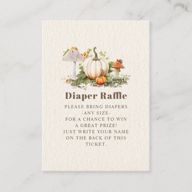 Carte D'accompagnement Citrouille de champignons Baby shower de bois de   (Devant)