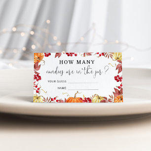 Carte D'accompagnement Citrouille de chute d'aquarelle combien de bonbons