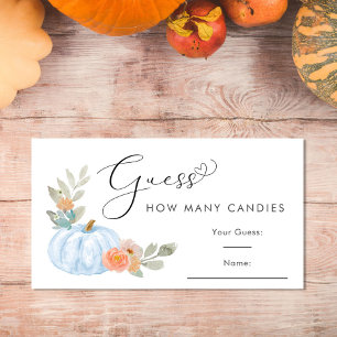 Carte D'accompagnement Citrouille Devine Combien De Candies Jeu De Douche