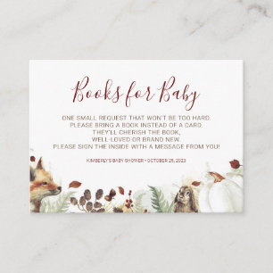 Carte D'accompagnement Citrouille et animaux de forêt Livres pour bébé