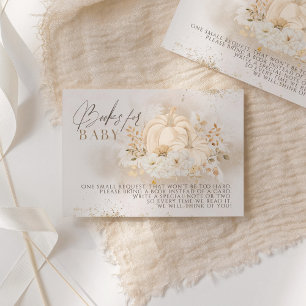 Carte D'accompagnement Citrouille Fall floral & Pampas Baby shower Livres