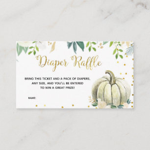 Carte D'accompagnement Citrouille floral blanc Baby shower de couches
