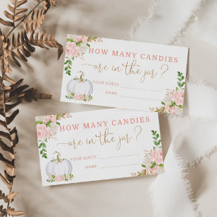 Carte D'accompagnement Citrouille floral floral clair combien de bonbons