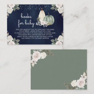 Carte D'accompagnement Citrouille Florale Vert Sauge Automne Navy Livre D