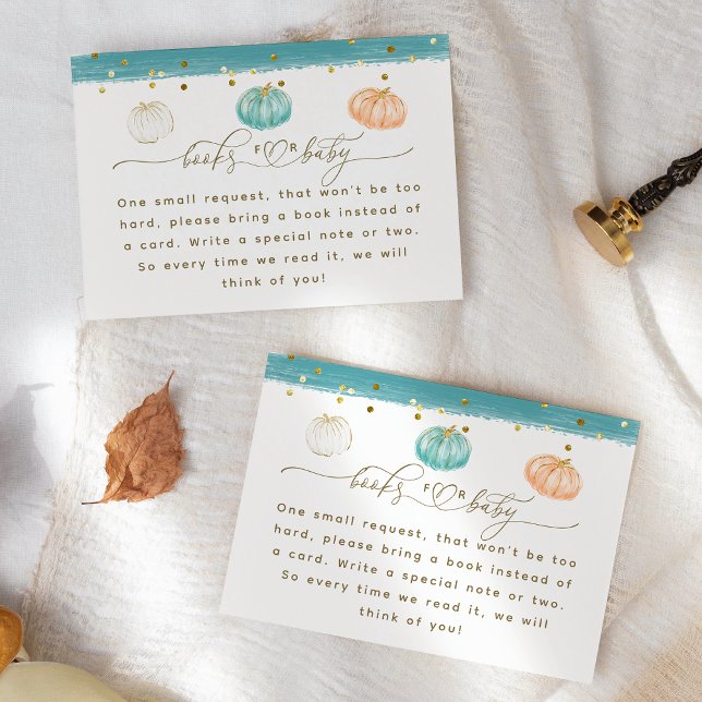 Carte D'accompagnement Citrouille minimaliste moderne Automne bébé garçon (Créateur téléchargé)