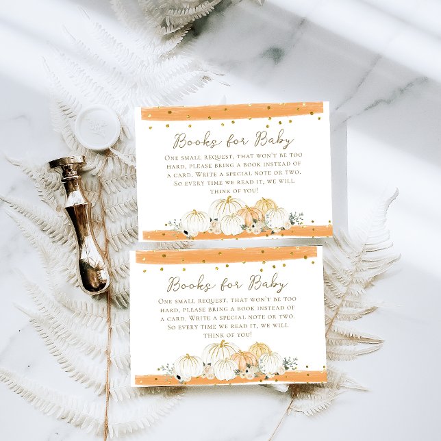 Carte D'accompagnement Citrouille Moderne Automne Baby shower Demande de  (Créateur téléchargé)