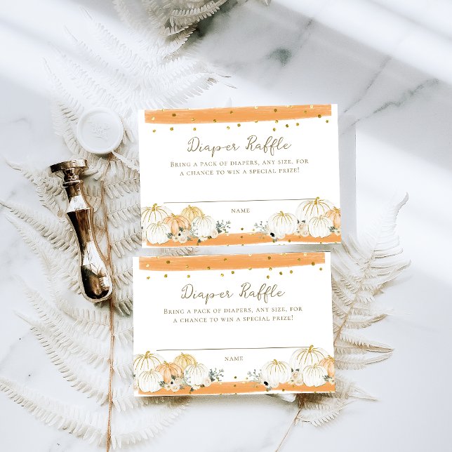 Carte D'accompagnement Citrouille Moderne Baby shower d'automne Déchets R (Créateur téléchargé)