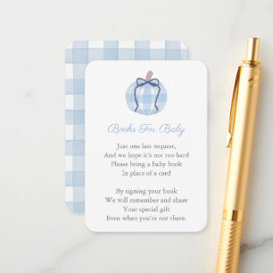 Carte D'accompagnement Citrouille Plaid Bleu Apporter Un Baby shower De L