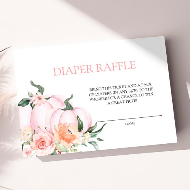 Carte D'accompagnement Citrouille rose Baby shower Déchets Raffle (Créateur téléchargé)