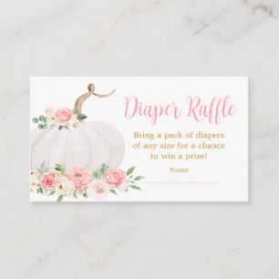Carte D'accompagnement Citrouille rose Baby shower floral Déchets