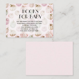 Carte D'accompagnement Citrouille rose Demande de livre pour bébé