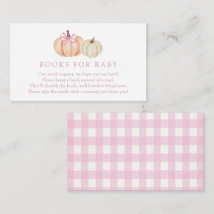 Carte D'accompagnement Citrouille rose En vichy Livres pour boîtier bébé