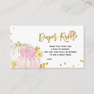 Carte D'accompagnement Citrouille rose or Floral Baby shower Déchets Raff