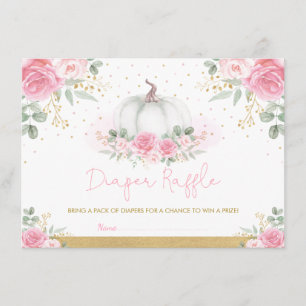 Carte D'accompagnement Citrouille Rose  rose Baby shower Déchets Raffle