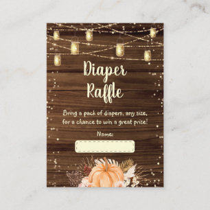 Carte D'accompagnement Citrouille Rustic String Lights Baby Diaper Raffle