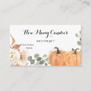 Carte D'accompagnement Citrouille Rustique Boho Floral Devinez Combien De
