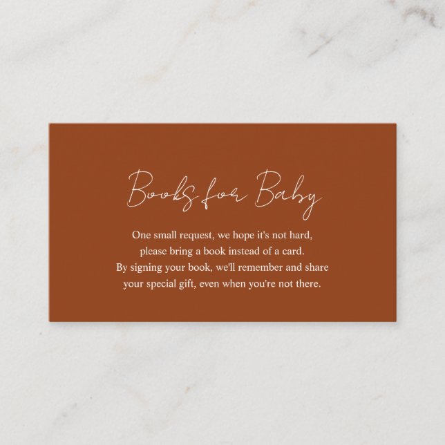 Carte D'accompagnement Citrouille simple Orange Baby shower Livres pour b (Devant)