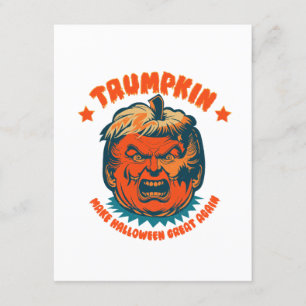 Carte D'accompagnement citrouille trump rendre halloween grand encore drô