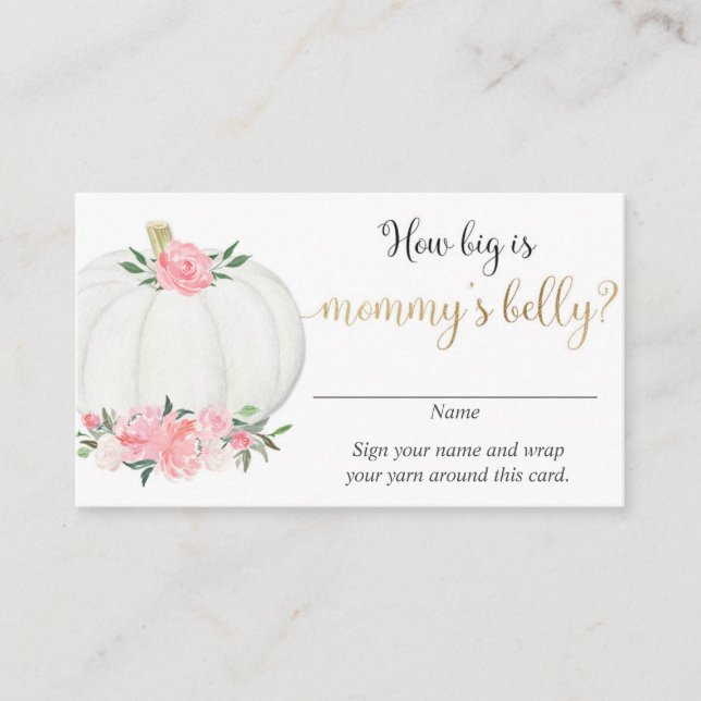 Carte D'accompagnement Citrouilles d'automne, quelle taille a le ventre d (Devant)