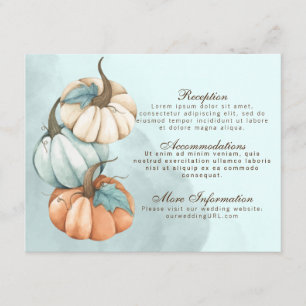 Carte D'accompagnement Citrouilles de mariage d'automne enclos