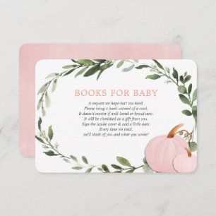 Carte D'accompagnement Citrouilles rose verdure automne livres pour petit
