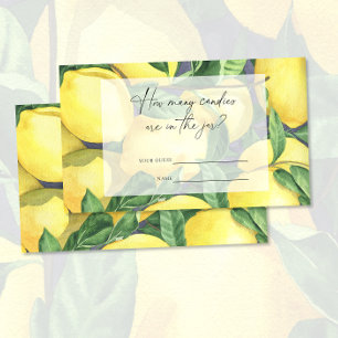 Carte D'accompagnement Citrus citron - Devinez combien de bonbons jeu