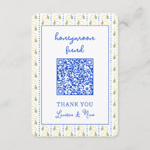 Carte D'accompagnement Citrus citron Mariage Lune de miel Code QR