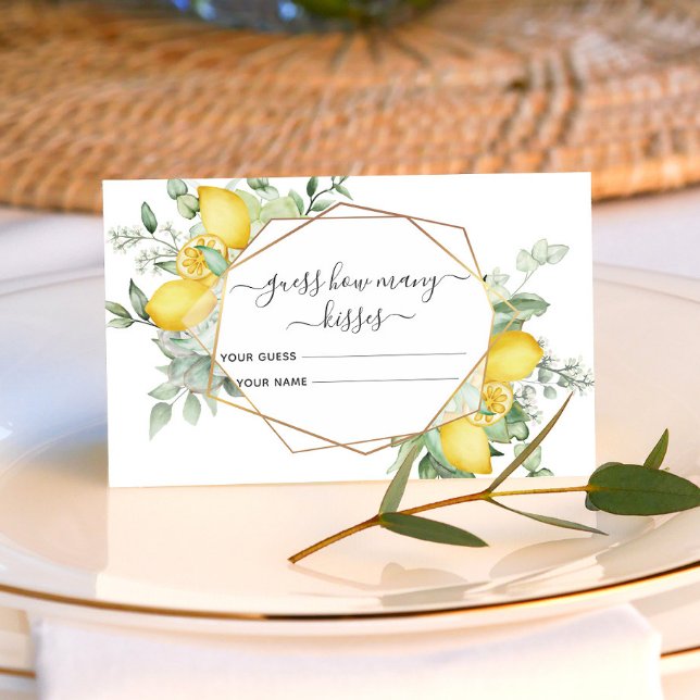 Carte D'accompagnement Citrus Citrus Citron Devinez Combien De Baisers Je (Créateur téléchargé)