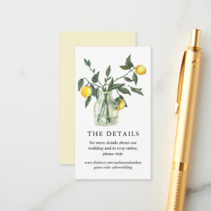 Carte D'accompagnement Citrus Citrus Lemon Green Site Mariage